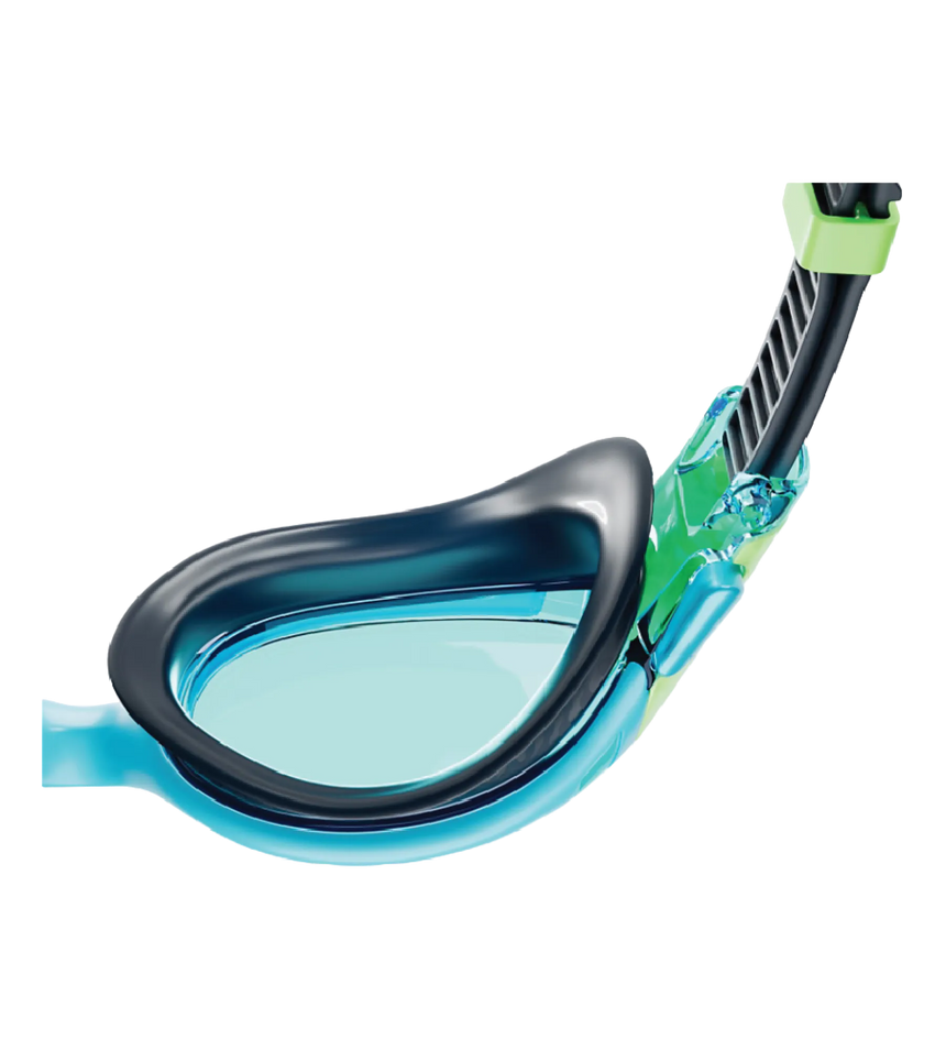 Unisex Kids Biofuse 2.0 Anti Fog Coated Lens Swim Goggles For Boys and Girls - Hypersonic Blue & Lumo Green