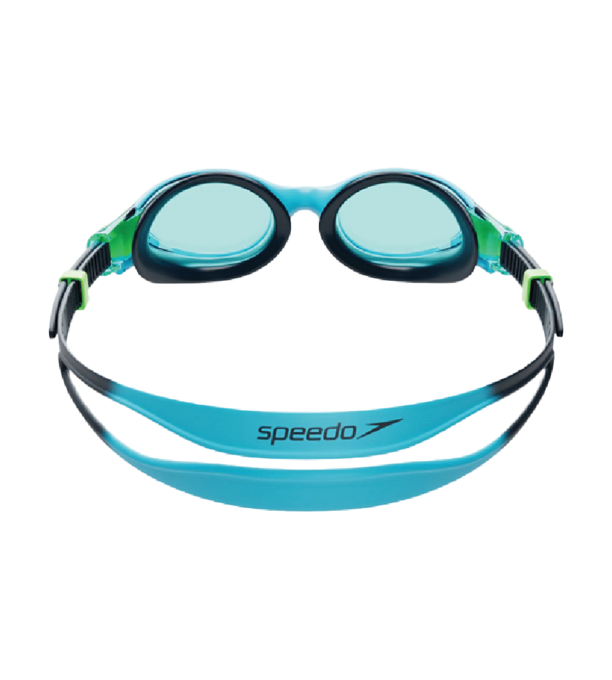 Unisex Kids Biofuse 2.0 Anti Fog Coated Lens Swim Goggles For Boys and Girls - Hypersonic Blue & Lumo Green