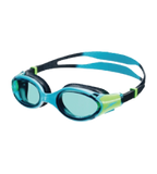 Unisex Kids Biofuse 2.0 Anti Fog Coated Lens Swim Goggles For Boys and Girls - Hypersonic Blue & Lumo Green