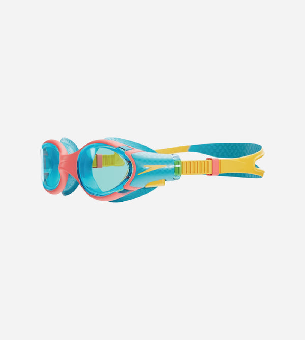 Unisex Kids Biofuse 2.0 Anti Fog Coated Lens Swim Goggles For Boys and Girls - Coral Beach, Bolt & Blue Lens