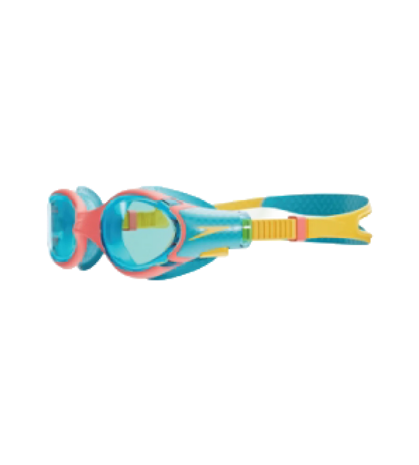 Unisex Kids Biofuse 2.0 Anti Fog Coated Lens Swim Goggles For Boys and Girls - Coral Beach, Bolt & Blue Lens