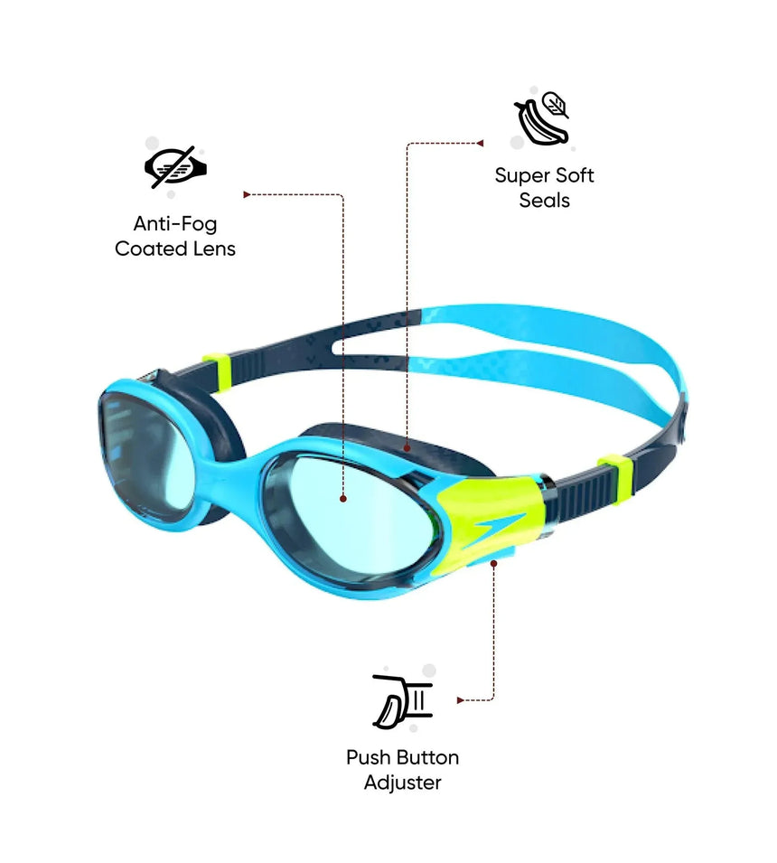 Unisex Kids Biofuse 2.0 Tint-Lens Swim Goggles For Boys and Girls (Age Range -  6-14 Years) - Assorted Colours