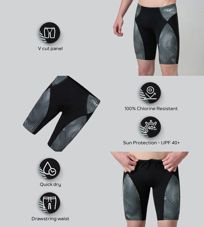 Men's Endurance+  Hydrosense Print V-Cut Compression Jammer - Black & White