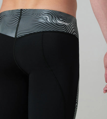 Men's Endurance+  Hydrosense Print V-Cut Compression Jammer - Black & White