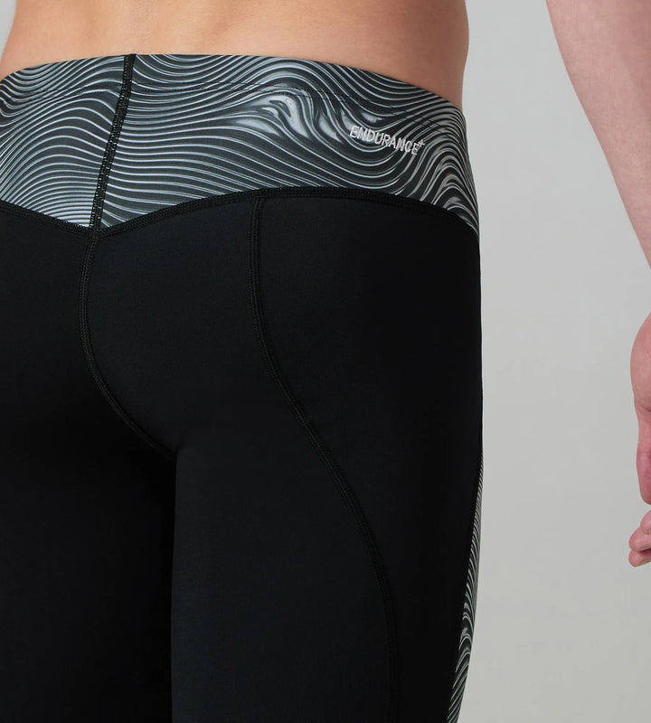 Men's Endurance+  Hydrosense Print V-Cut Compression Jammer - Black & White