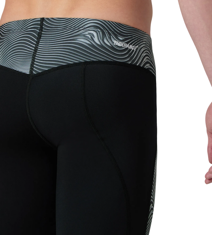 Men's Endurance+  Hydrosense Print V-Cut Compression Jammer - Black & White