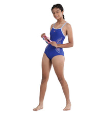 Girl's Plastisol Placement Thinstrap Muscleback Swimwear - True Cobalt & Curious Blue_5