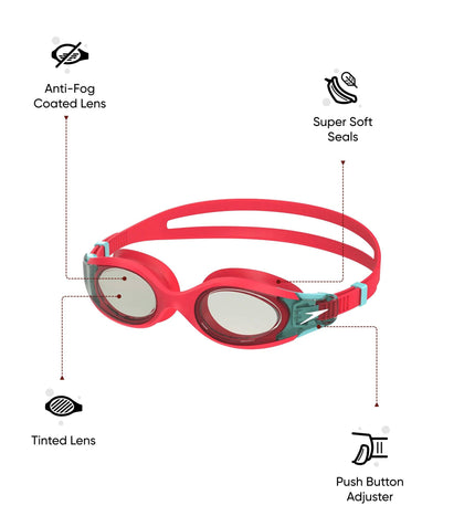 Junior Junior Hydrosity 2.0 Anti Fog Coated Lens Swim Goggles - Red & Blue