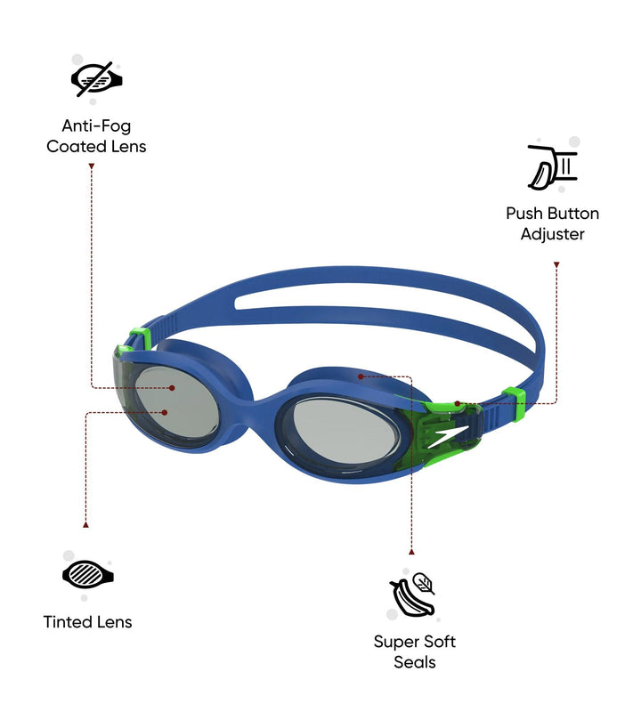 Junior Hydrosity 2.0 Anti Fog Coated Lens Swim Goggles - Blue & Green
