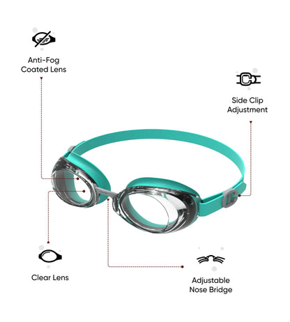 Unisex Adult Jet 2.0 Anti-Fog UV Protection Swim Goggles - Blue & Clear