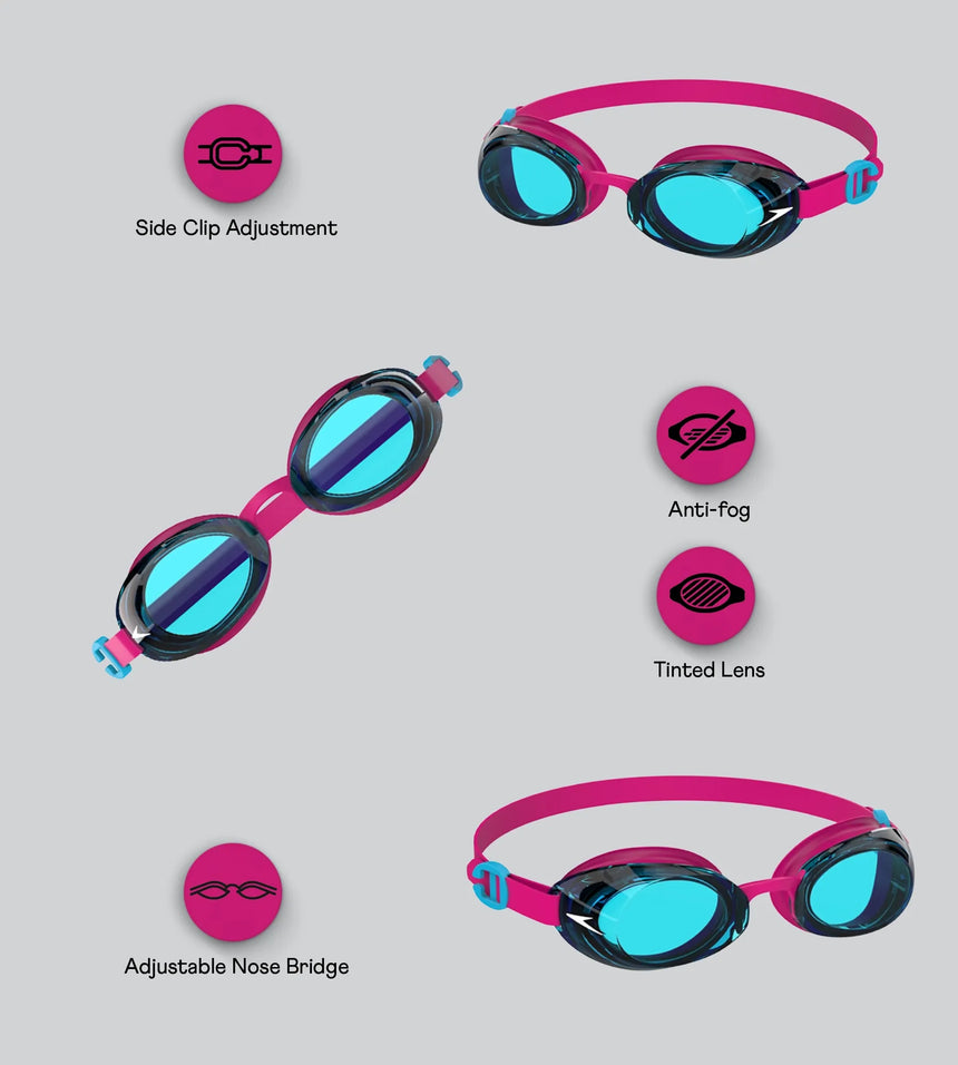 Kids Jet 2.0 Anti Fog Coated Lens Swim Goggles For Tots (Age Range - 3-6 Years) - Pink
