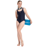 Girl's Endurance10 Lycra Racerback V-Cut One Piece Swimuit - True Navy & Coral Sands