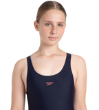 Girl's Endurance10 Lycra Racerback V-Cut One Piece Swimuit - True Navy & Coral Sands