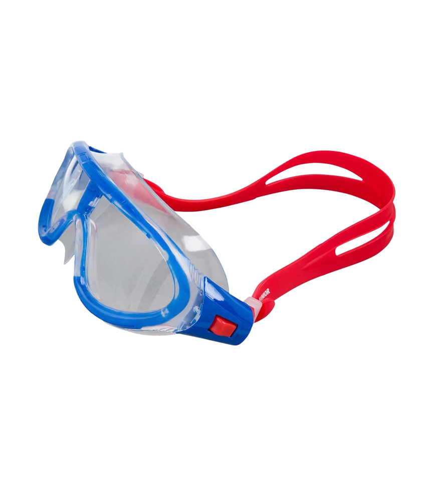 Unisex Kids Rift Clear-Lens Swim Goggles - Lava Red & Beautiful Blue