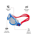 Unisex Kids Rift Clear-Lens Swim Goggles - Lava Red & Beautiful Blue