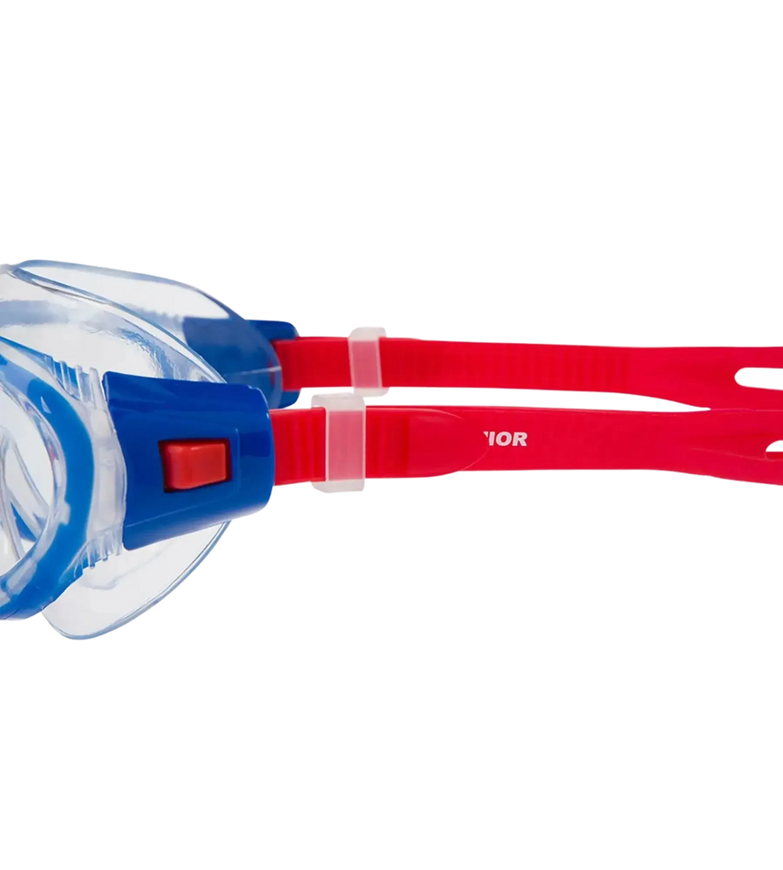 Unisex Kids Rift Clear-Lens Swim Goggles - Lava Red & Beautiful Blue