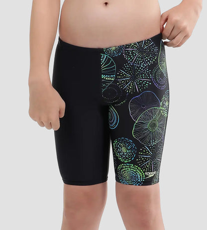 Boy's Endruance 10 Digital Print Jammer - True Navy & Aquarium