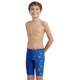Boy's Endura Brite Digital Print Jammer - True Cobalt & White