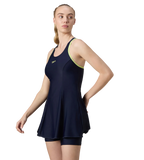 Women's Endurance10 Racerback Swimdress With Boyleg - True Navy & Electric Lime