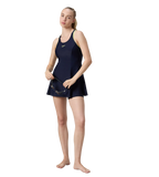 Women's Endurance10 Racerback Swimdress With Boyleg - True Navy & Electric Lime