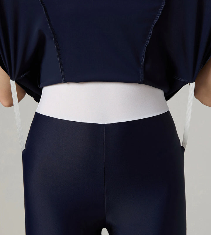 Women's Endurance10 Racerback Swimdress With Boyleg - True Navy & Electric Lime