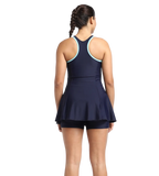 Women's Endurance 10 Racerback Swimdress With Boyleg - True Navy & Marine Blue