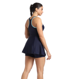 Women's Endurance 10 Racerback Swimdress With Boyleg - True Navy & Marine Blue
