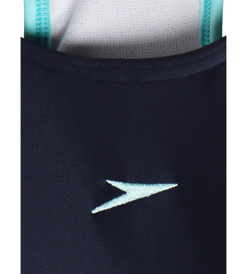 Women's Endurance 10 Racerback Swimdress With Boyleg - True Navy & Marine Blue