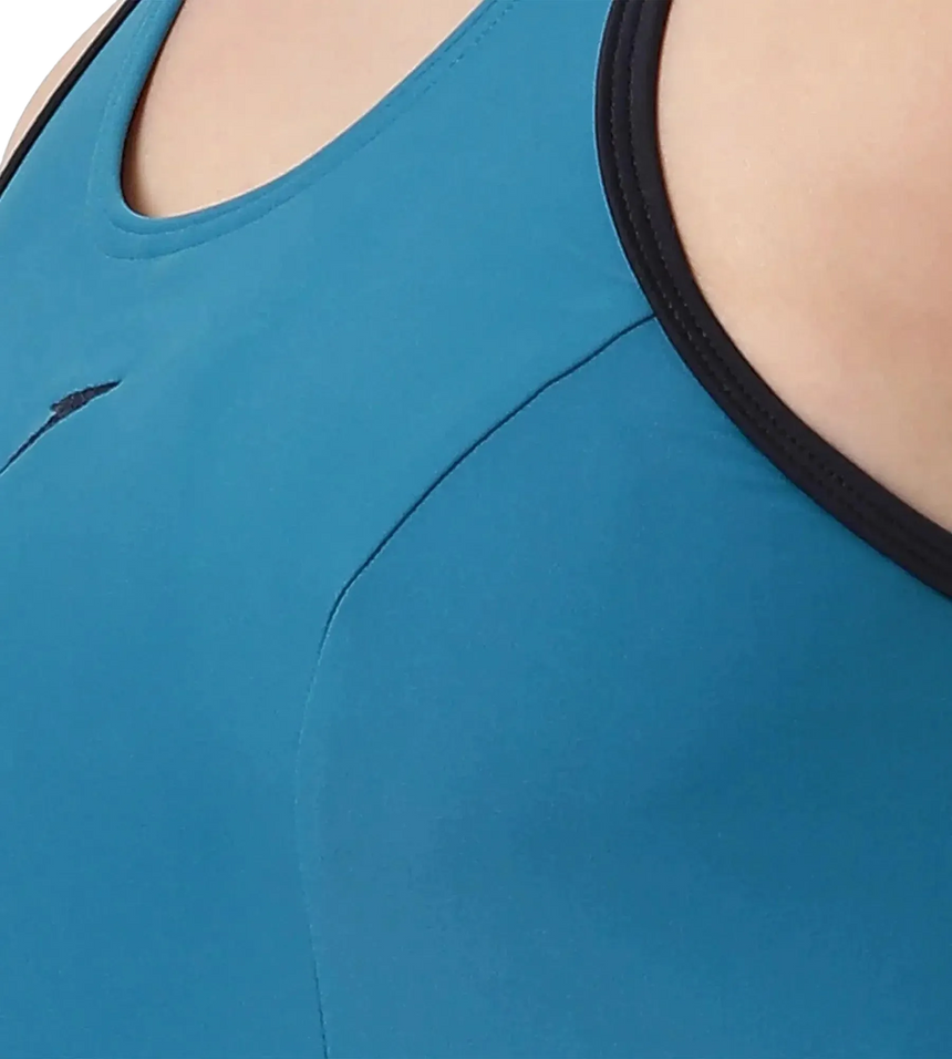 Women's Endurance 10 Racerback Swimdress With Boyleg - Nordic Teal & True Navy