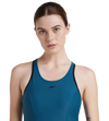 Women's  Endurance10 Racerback Swimdress With Boyleg - Dark Teal & Black