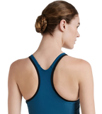 Women's  Endurance10 Racerback Swimdress With Boyleg - Dark Teal & Black