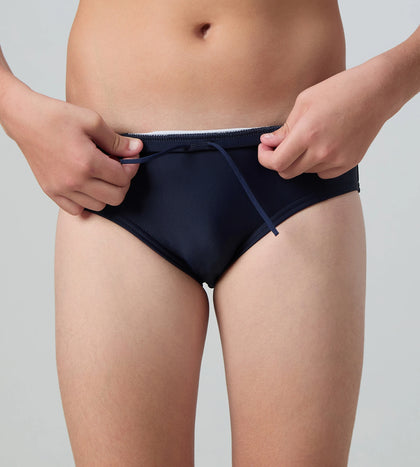 Boy's Endurance10 Lycra Brief - True Navy & Deep Saffire