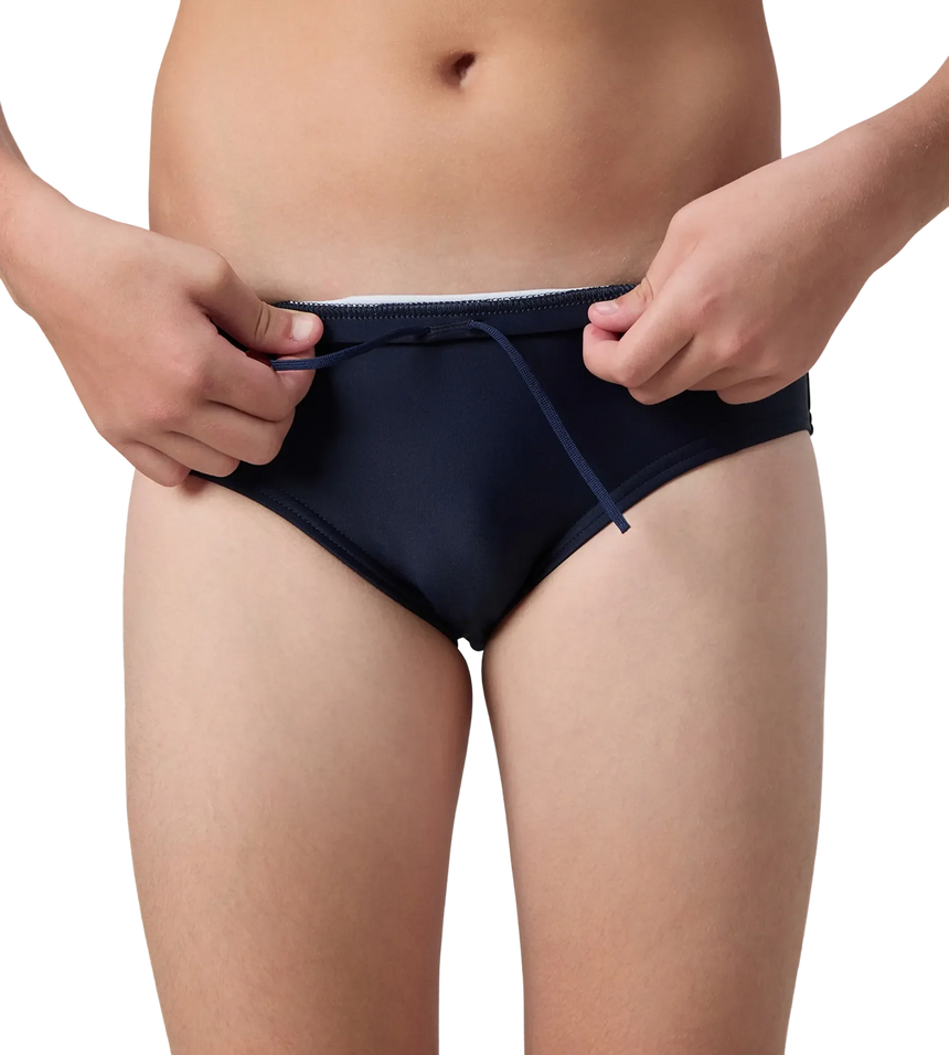 Boy's Endurance10 Lycra Brief - True Navy & Deep Saffire