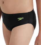 Boy's Endurance10 Lycra Brief - Black & Hyper Yellow