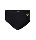 Boy's Endurance10 Lycra Brief - Black & Hyper Yellow