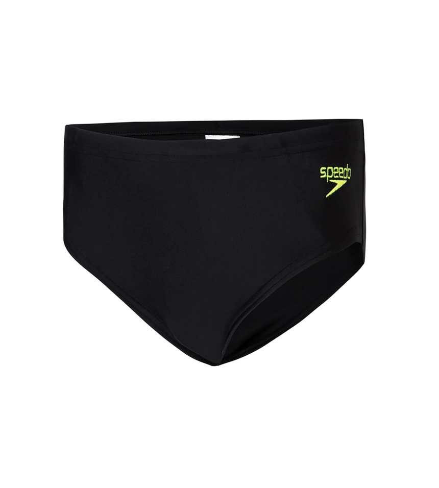 Boy's Endurance10 Lycra Brief - Black & Hyper Yellow