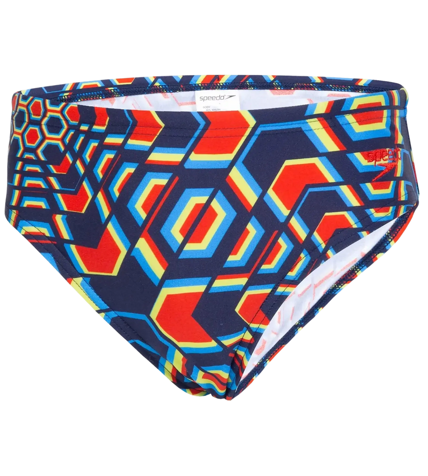 Boy's Endurance 10 Allover Brief - Navy & Pure Orange