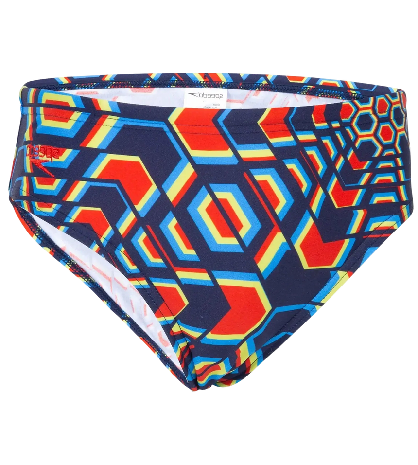 Boy's Endurance 10 Allover Brief - Navy & Pure Orange