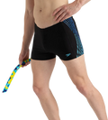 Men's Endurance10 Tech Print Placement Panel Aquashort - Black, Cobalt Pop & Picton Blue