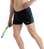 Men's Endurance10 Tech Print Placement Panel Aquashort - Black, Cobalt Pop & Picton Blue