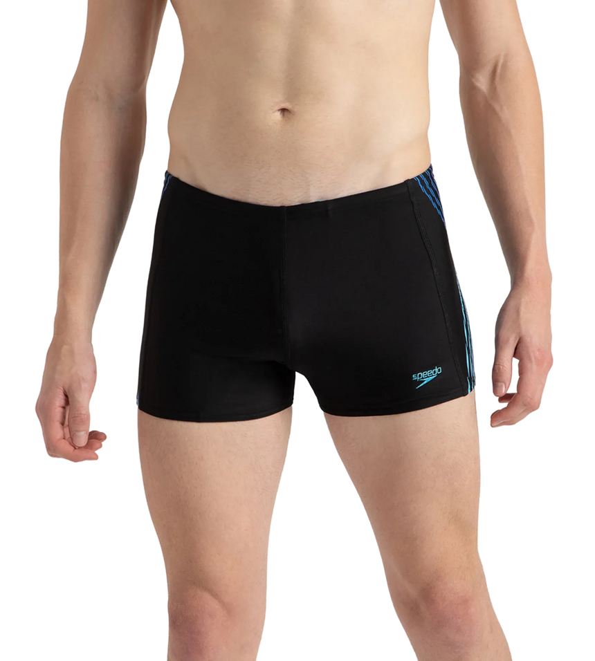 Men's Endurance10 Tech Print Placement Panel Aquashort - Black, Cobalt Pop & Picton Blue