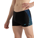 Men's Endurance10 Tech Print Placement Panel Aquashort - Black, Cobalt Pop & Picton Blue