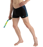 Men's Endurance10 Tech Print Placement Panel Aquashort - Black, Cobalt Pop & Picton Blue