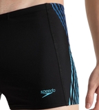 Men's Endurance10 Tech Print Placement Panel Aquashort - Black, Cobalt Pop & Picton Blue