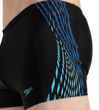 Men's Endurance10 Tech Print Placement Panel Aquashort - Black, Cobalt Pop & Picton Blue