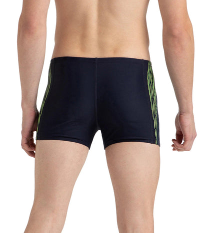 Men's Endurance10 Tech Print Placement Panel Aquashort - True Navy, Hyper Yellow & Dark Teal