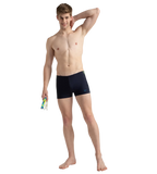 Men's Endurance10 Tech Print Placement Panel Aquashort - True Navy, Hyper Yellow & Dark Teal