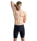 Men's Endurance10 Tech Print Placement Panel Jammer - True Navy, Hyper Yellow & Dark Teal
