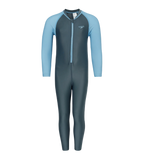 Tots Unisex Endurabrite Colorblock All In One Suit For Boys and Girls - Grey Lead & Wavelength