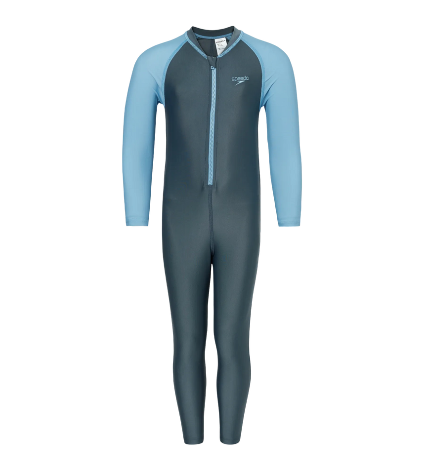 Tots Unisex Endurabrite Colorblock All In One Suit For Boys and Girls - Grey Lead & Wavelength